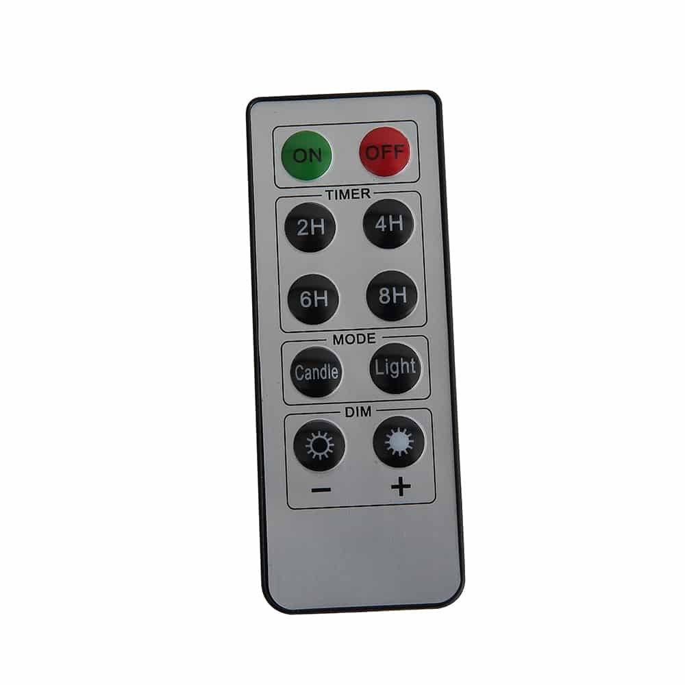 LED-Blok stearinlys m/fjernbetjening - Genopladelig - 3 stk. - 12/15/17 cm - m/3D flamme