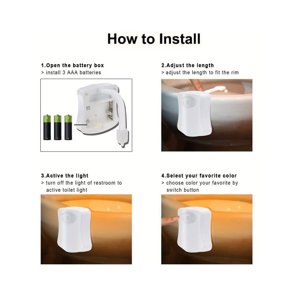 Toilet LED-lys (8 forskellige farver)