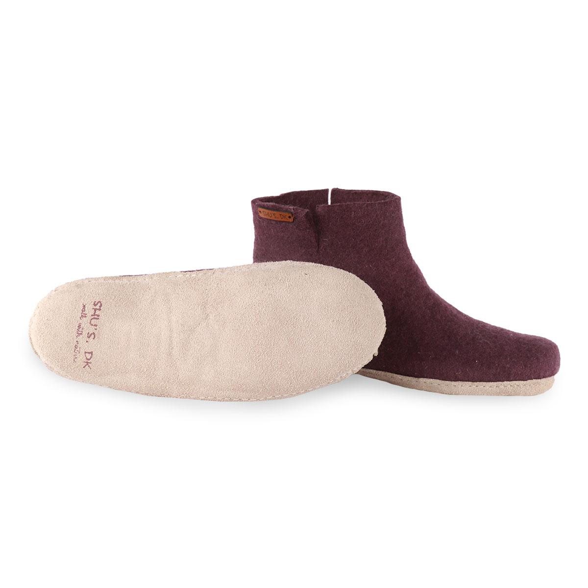 Uldstøvle Børn (100% ren uld) m/sål i skind - Dansk Design fra SHUS