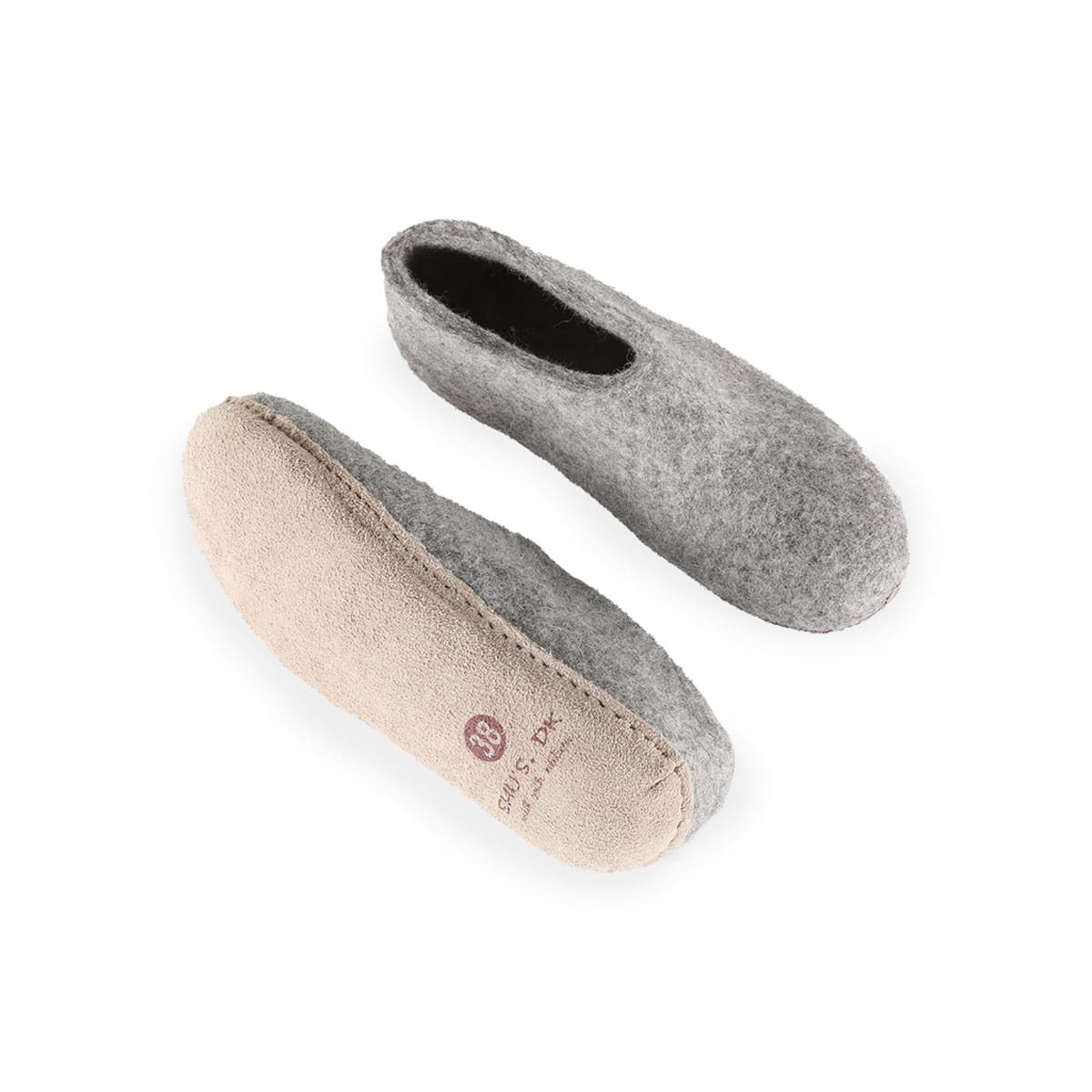 Uldhjemmesko (100% ren uld) m/sål i skind - Dansk Design fra SHUS