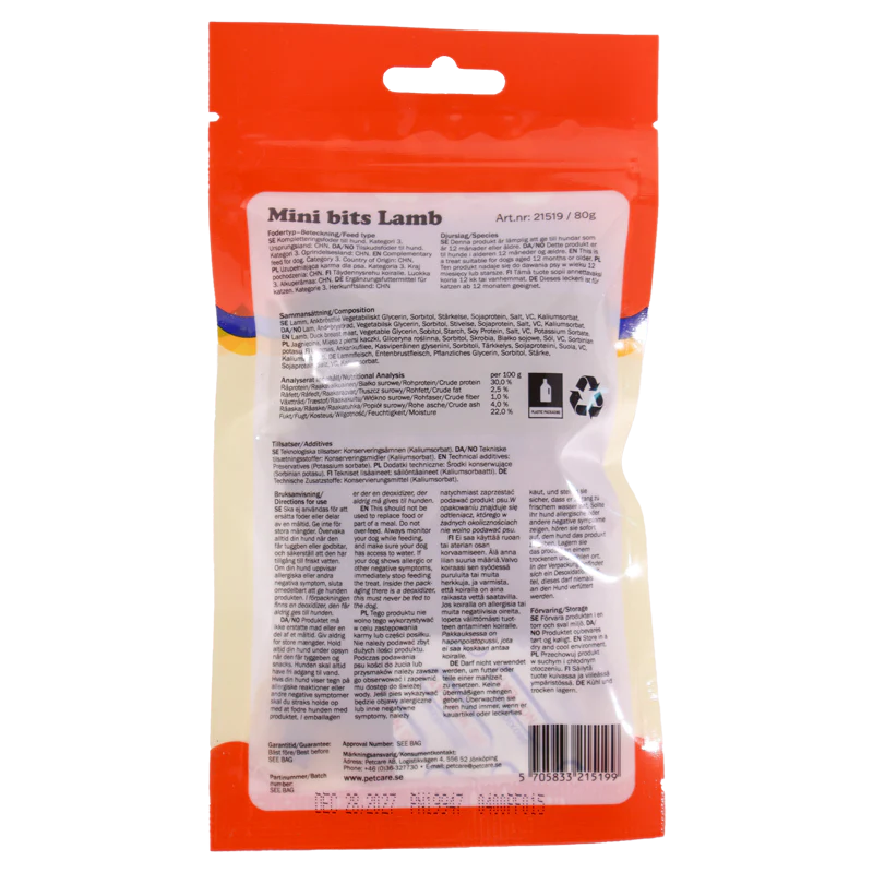Småland Mini Bits Lamb 80g (hundegodbider af lam)