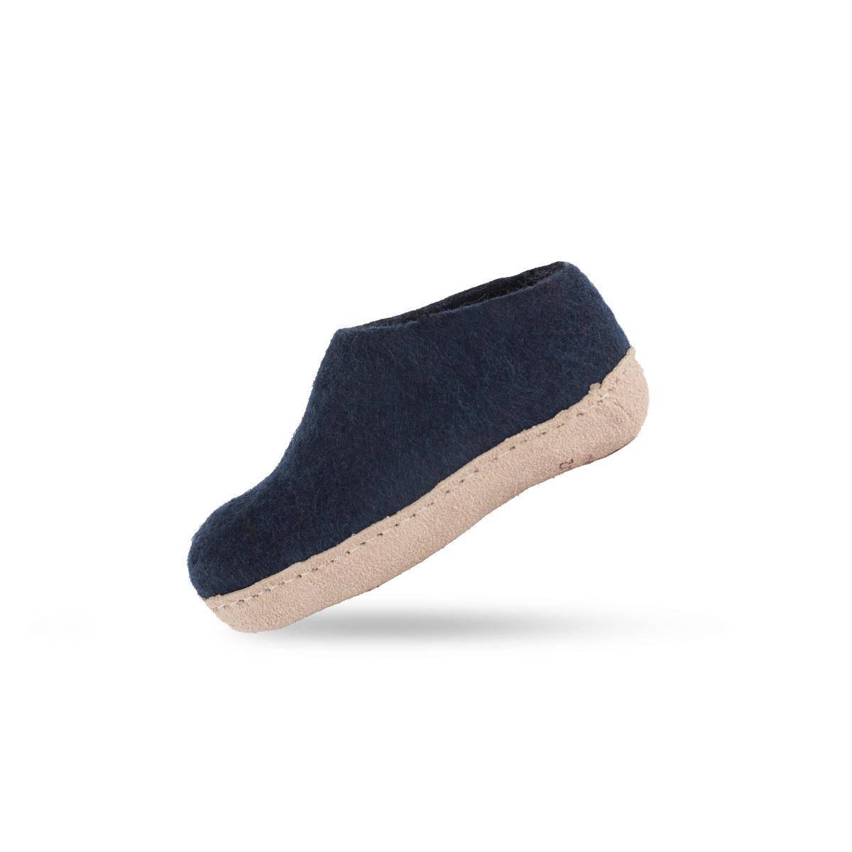 Uldhjemmesko Børn (100% ren uld) m/sål i skind - Dansk Design fra SHUS