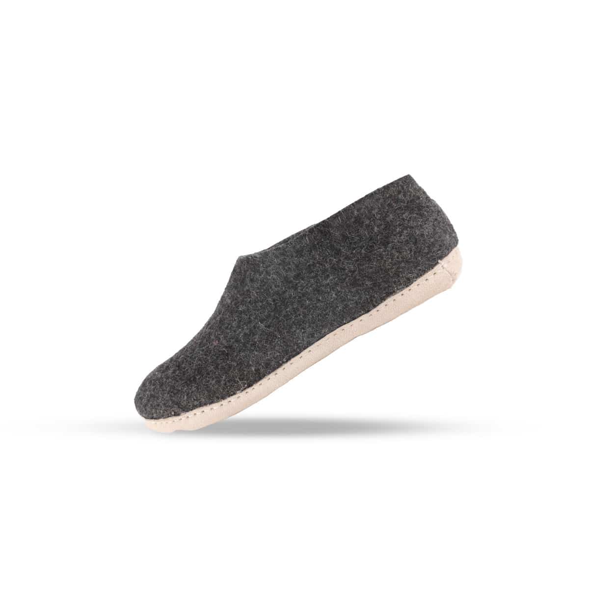 Uldhjemmesko (100% ren uld) m/sål i skind - Dansk Design fra SHUS