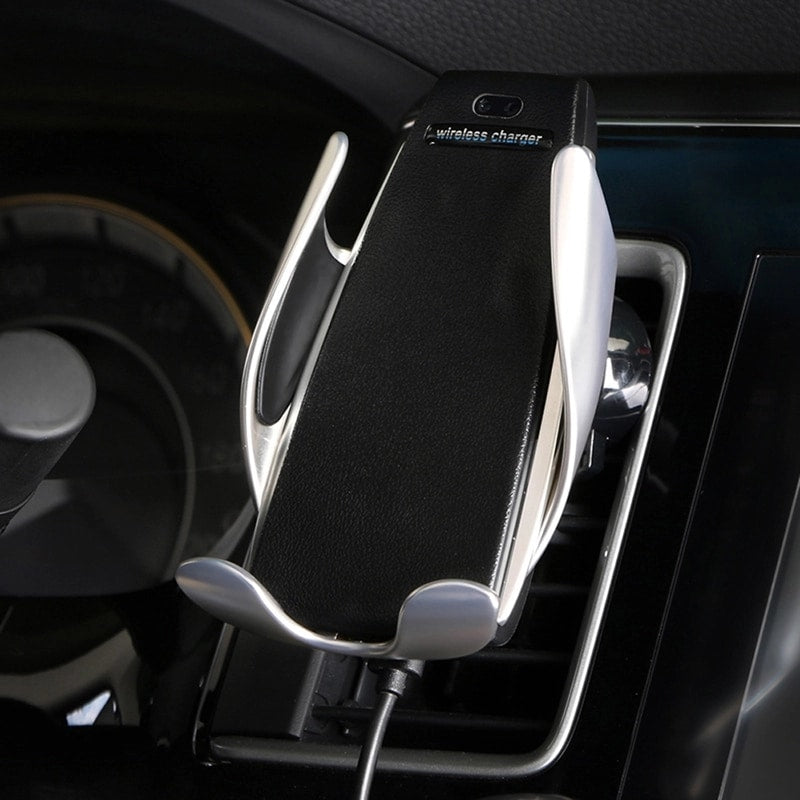 Trådløs automatisk mobil oplader og holder til bilen