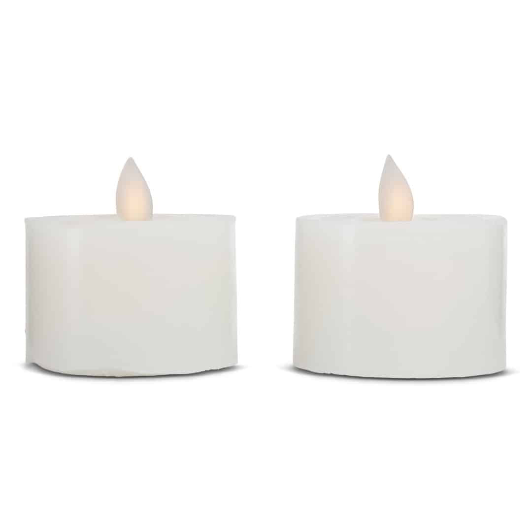 LED fyrfadslys stearin - 2 stk. - 3 cm - m/bevægelig flamme - (flere farver)