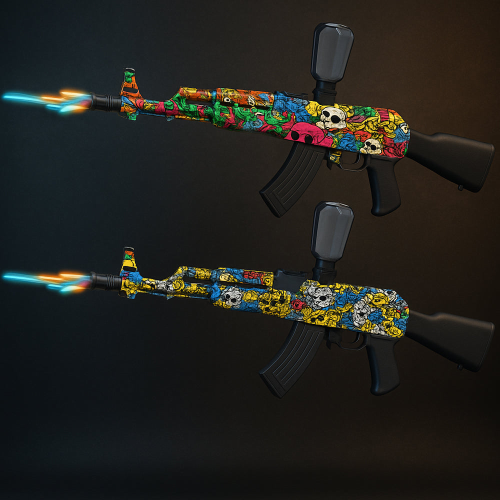 Gel Blaster AK47 - elektrisk med sejt lys og røg