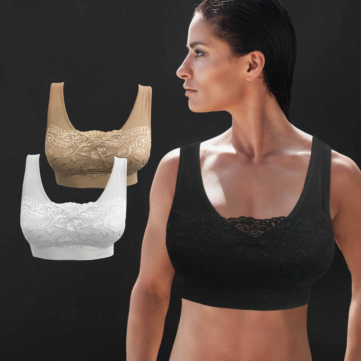 Comfort Bra - pakke med 3 stk. (BH med blonder)