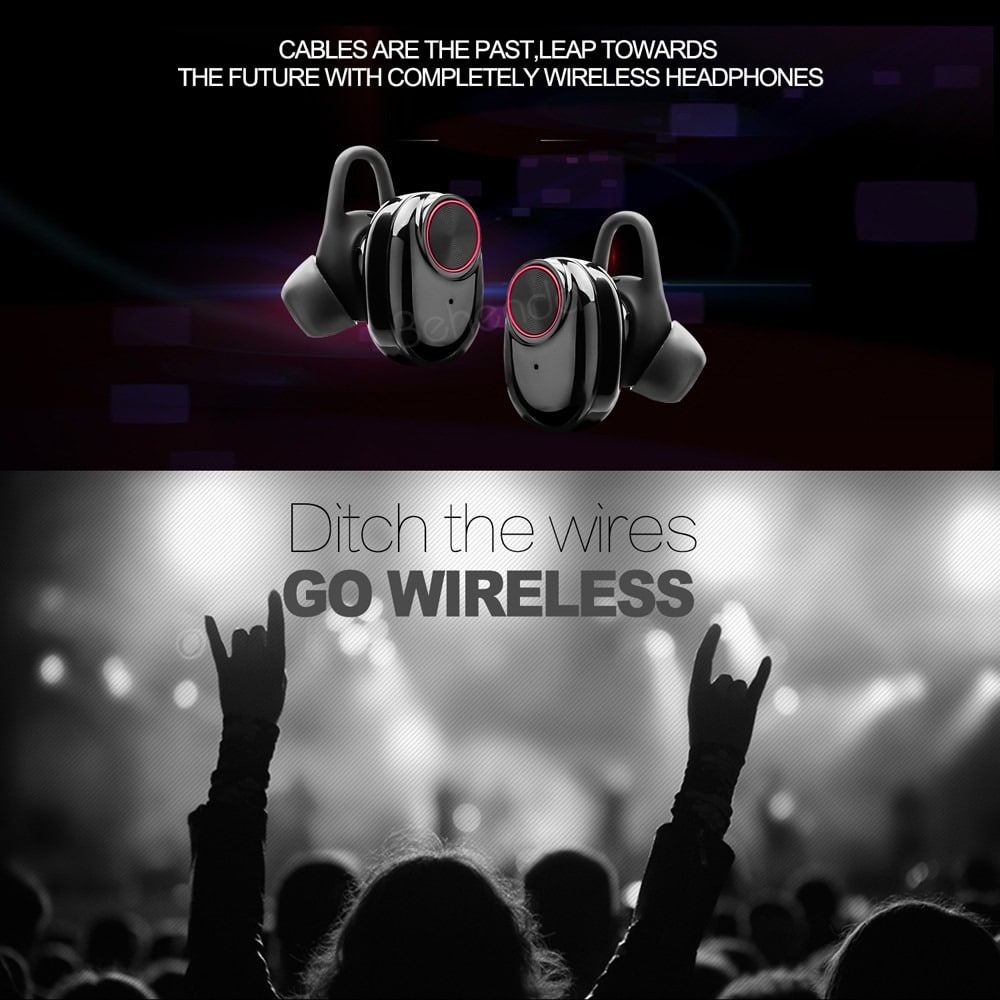 Trådløse in-ear Høretelefoner Bluetooth V5.0 (sort)