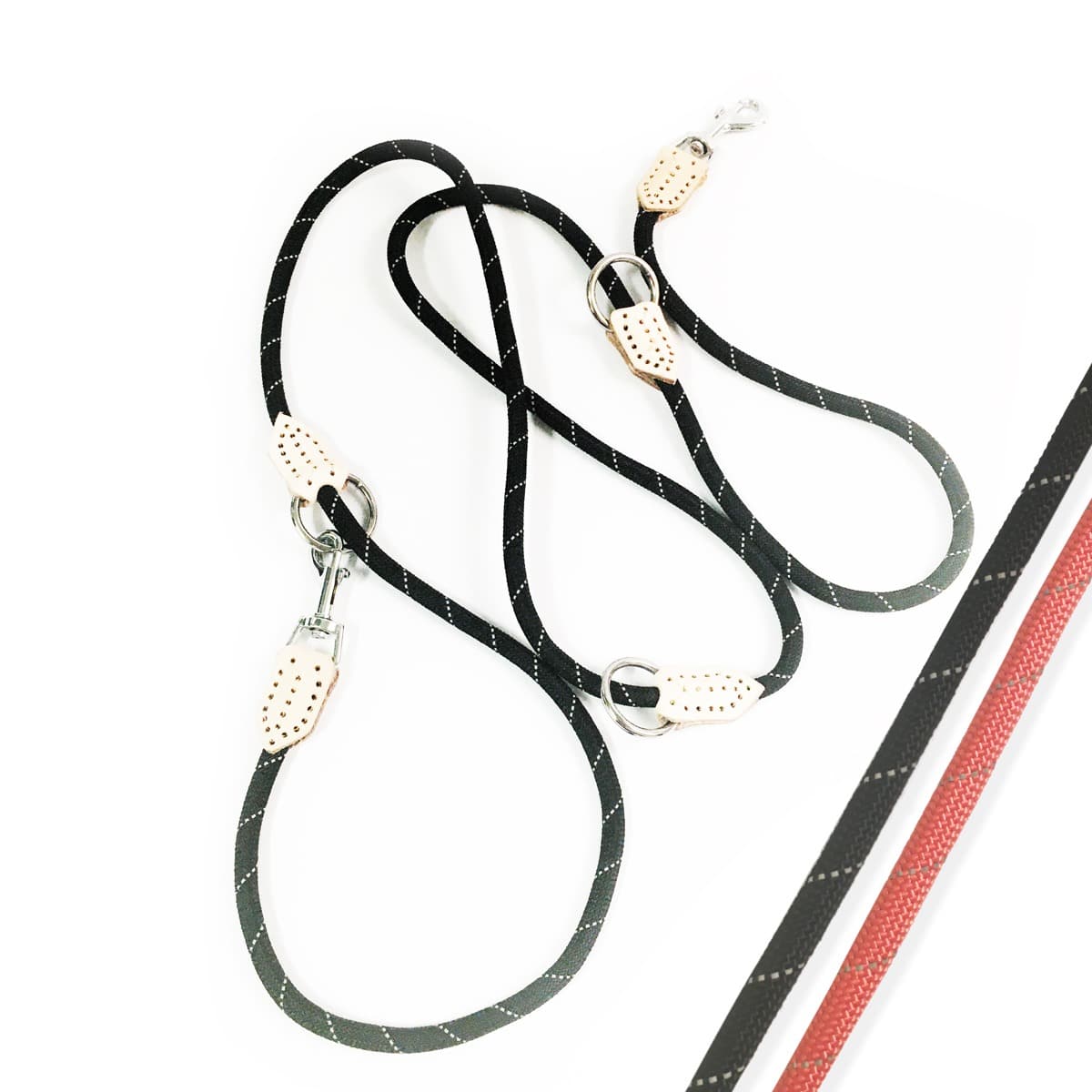 Hundesnor 2 meter m/karabinhage i krom - Rund - ø1 cm -