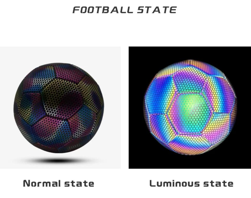 Reflekterende fodbold - størrelse 4 og 5 -