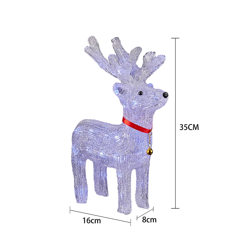 Rensdyr Akryl - højde 35 cm med LED-Lys