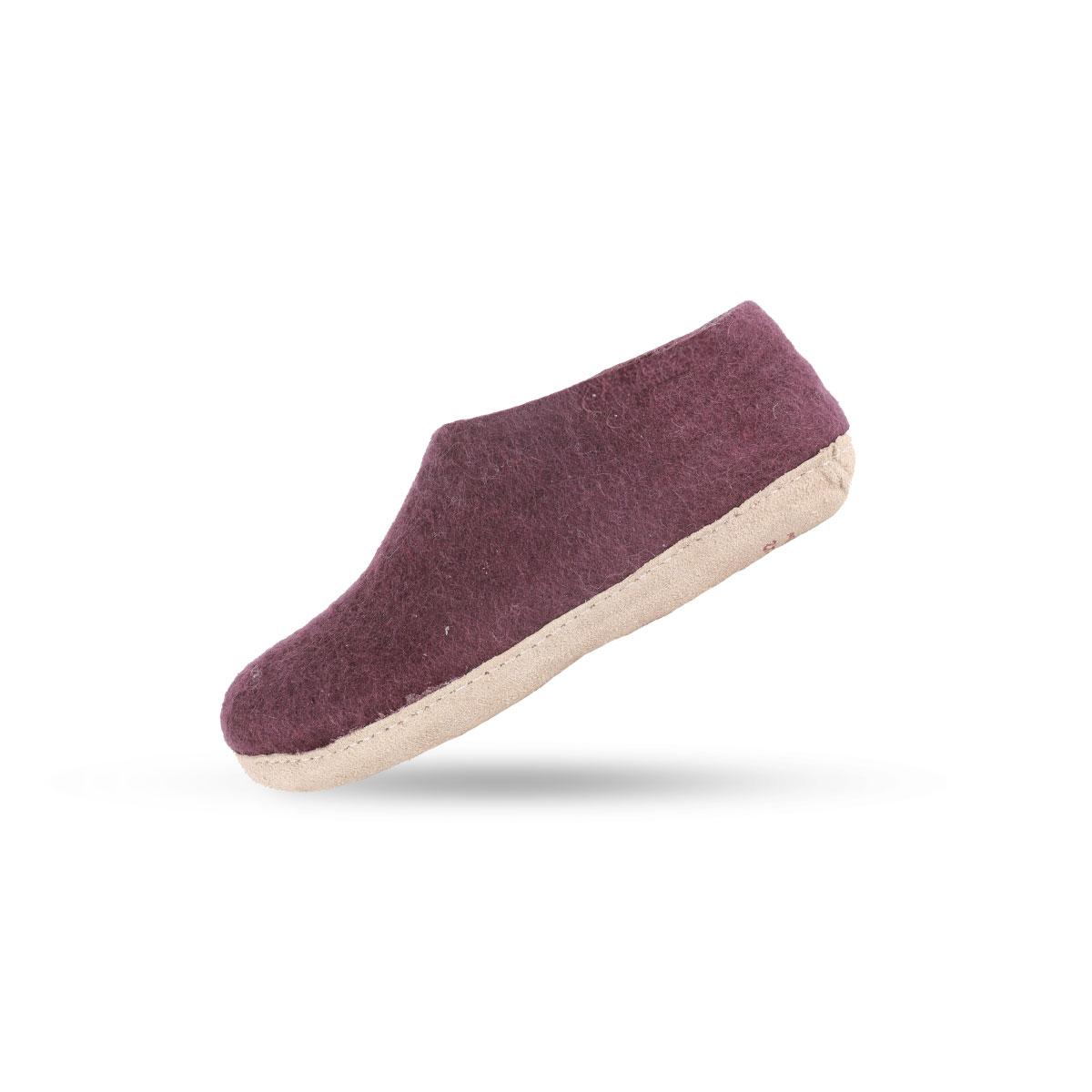 Uldhjemmesko (100% ren uld) m/sål i skind - Dansk Design fra SHUS