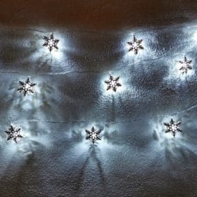 LED-lyskæde m/Snefnug Sølv 20 stk. (3,5 meter)