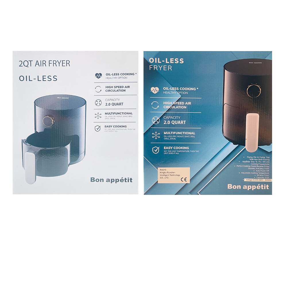Airfryer 2.0 liter (fedtfattig: grille, bage, stege og friturestege)