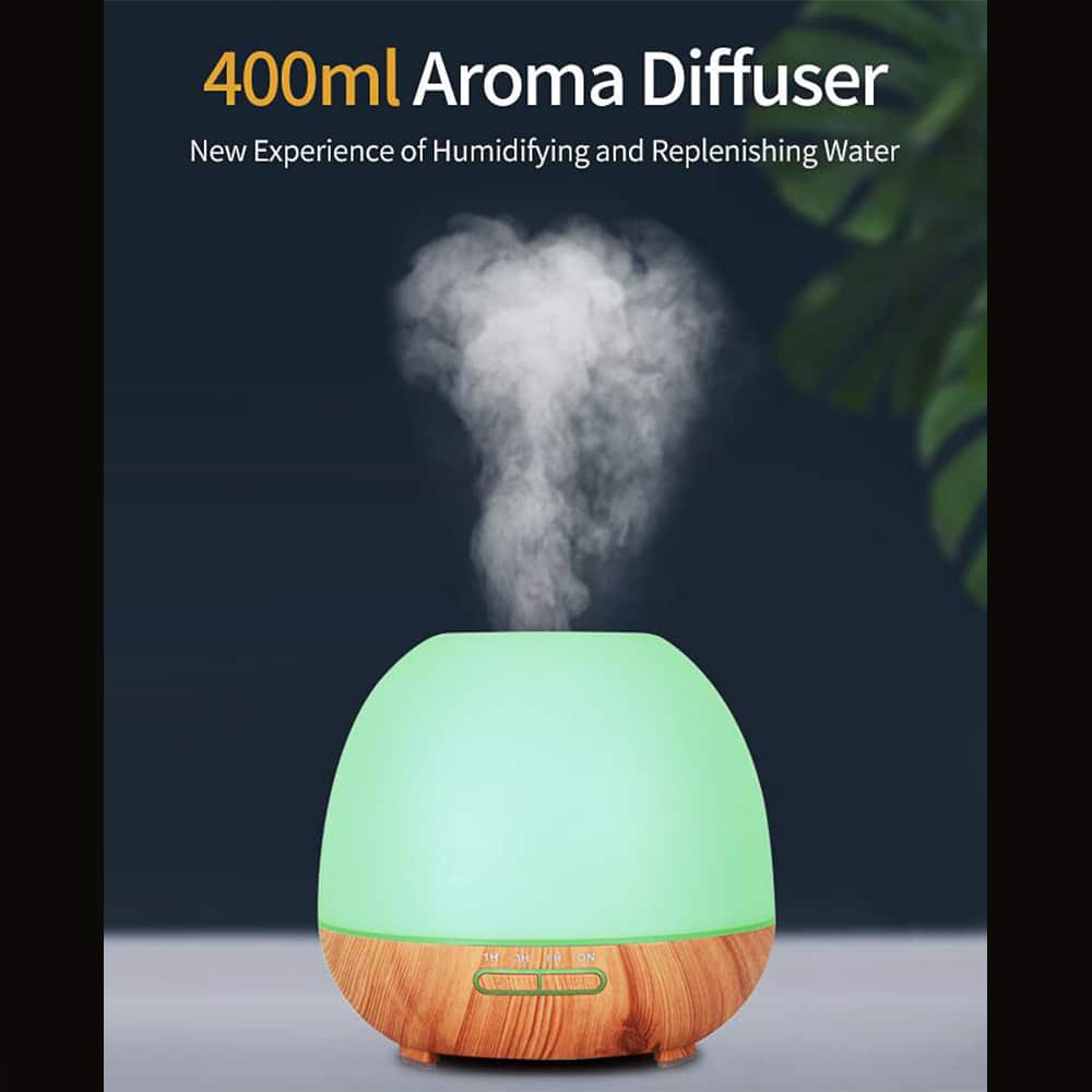 Aroma Diffuser 400 ML m/fjernbetjening - Stilren og smuk – 2 farver -