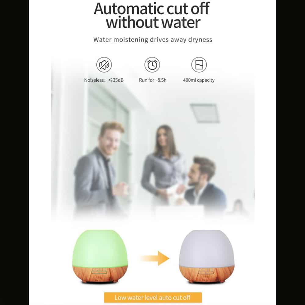 Aroma Diffuser 400 ML m/fjernbetjening - Stilren og smuk – 2 farver -
