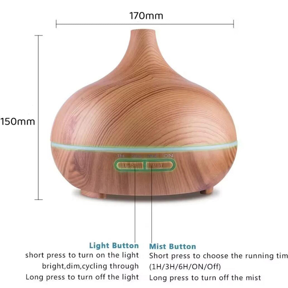 Aroma Diffuser – 500 ml med trælook