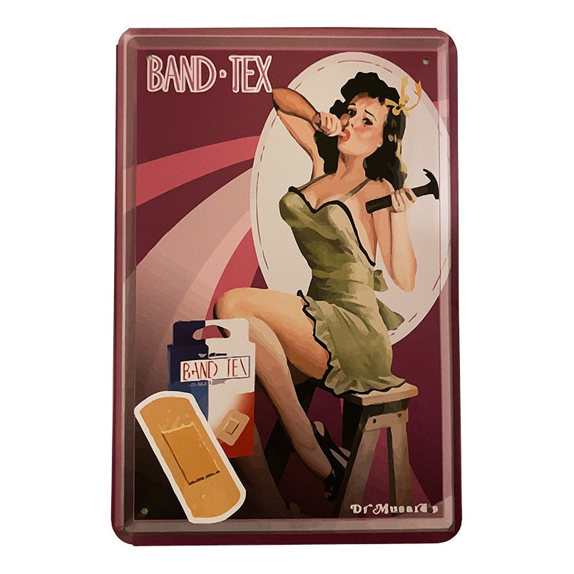 Metalskilt - Band Tex