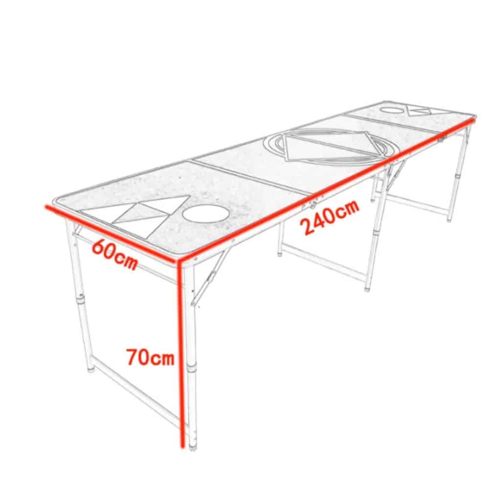 Beer Pong Bord med lys - kopper/bolde medfølger (foldbart)