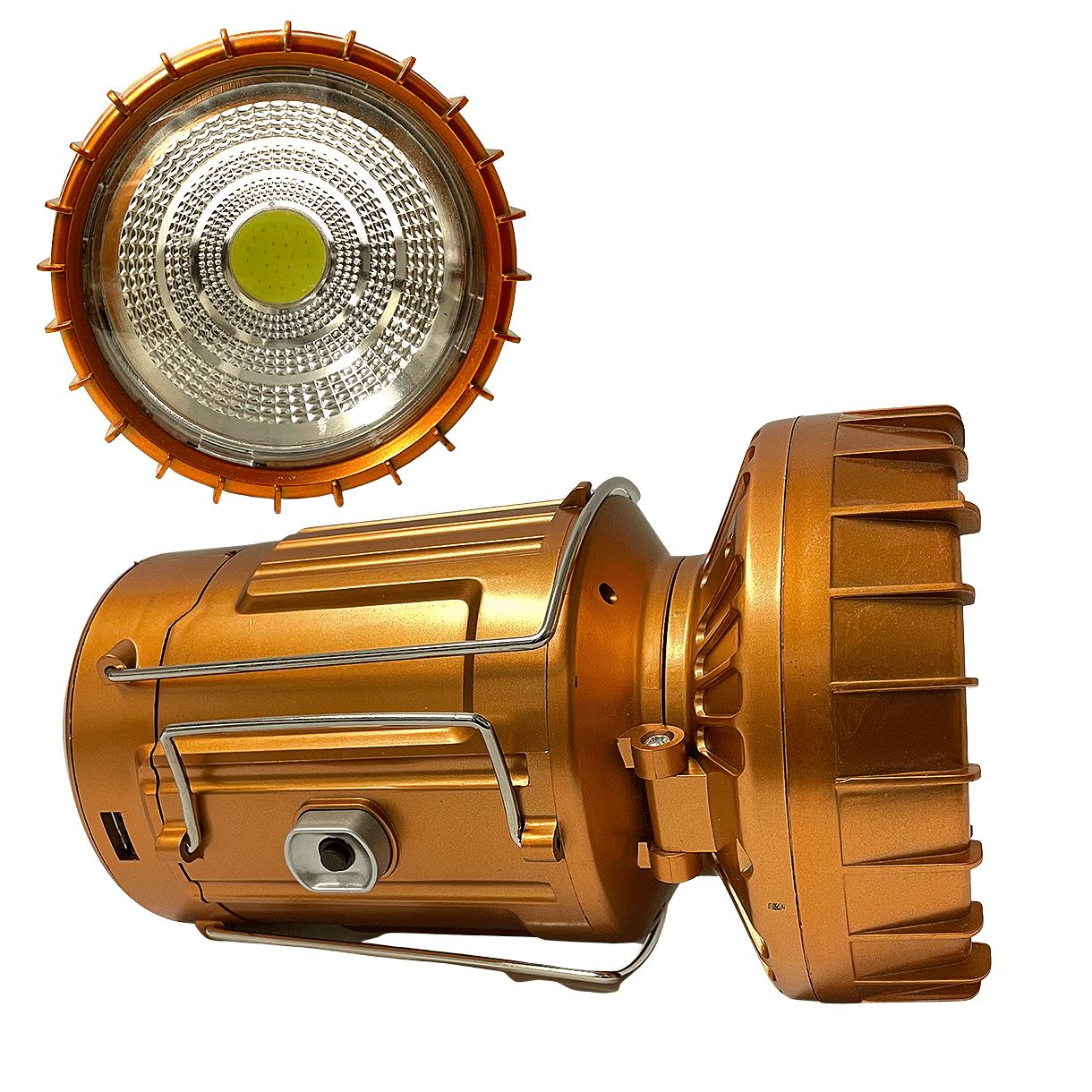 LED Camping Lampe m/batteri - kobber eller sølv - oplades via solceller