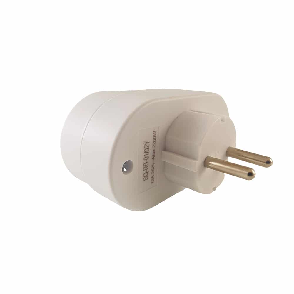 Dobbeltstik Hvid - Norlys - Rund m/2 Udtag