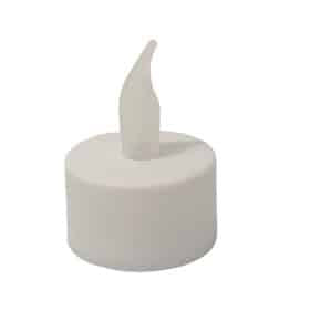 LED Fyrfadslys i plastik - 12 stk. - ø3,5 x 5 cm - hvid - (inkl. batterier)
