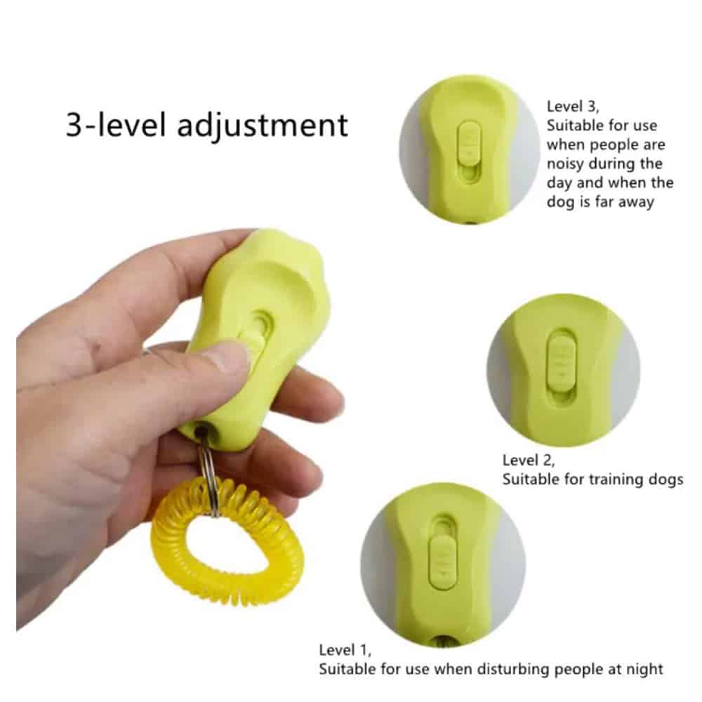 Hundeklikker med lyd - 3-trins justerbar klikker