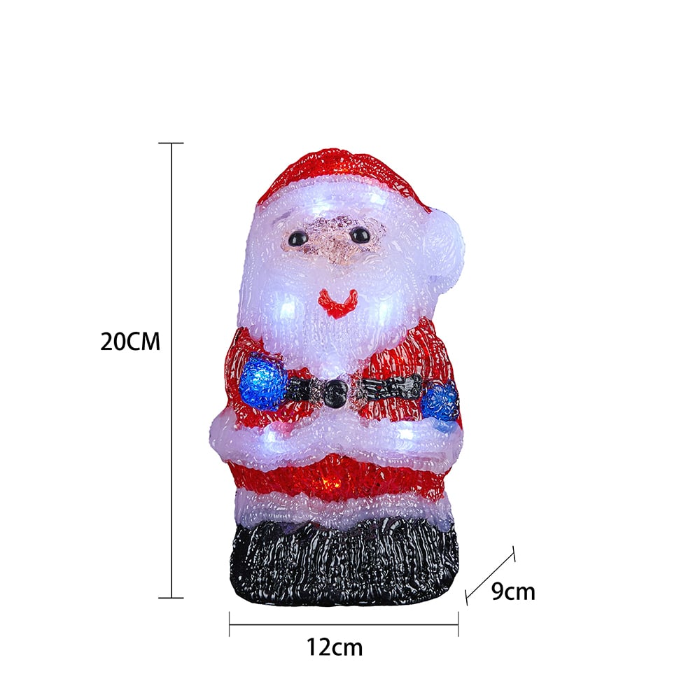 Julemand Akryl - højde 20 cm med LED-Lys