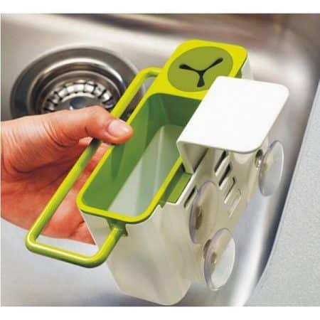 Køkkenvask holder til børste, sæbe, klud og svamp m.m.