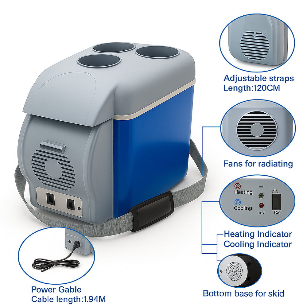 Mini køle/varmeboks til bilen/campingvogn m.v.