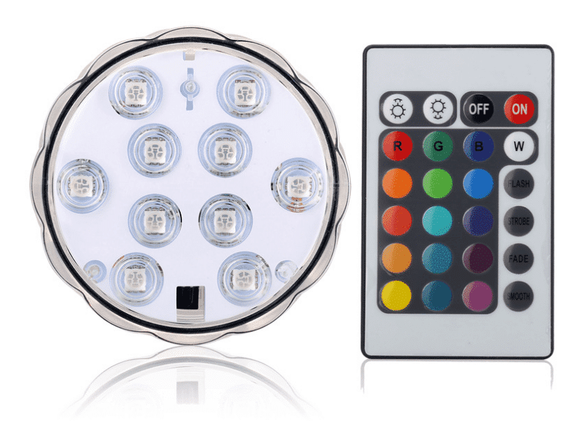 LED lys m/16 forskellige farver (vandtæt) inkl. fjernbetjening