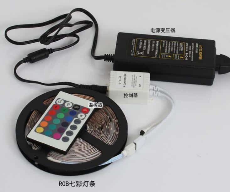 LED Strip lyskæde 5 meter m/fjernbetjeningA