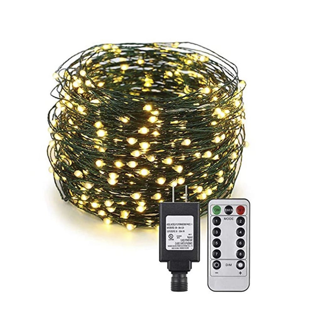 LED-Lyskæde m/fjernbetjening og 8 lysindstillinger - 30/40/50 meter -