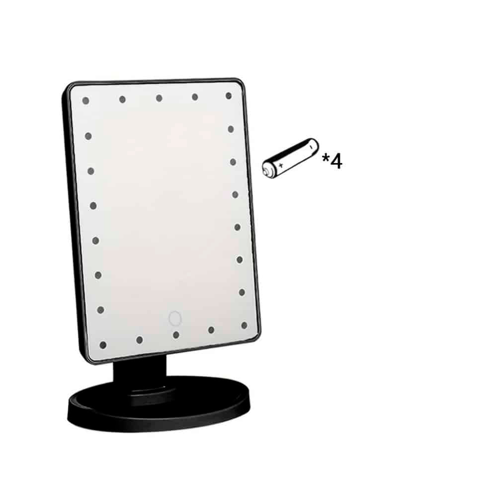 Make-Up Spejl m/LED lys og Touch Screen (flere farver)