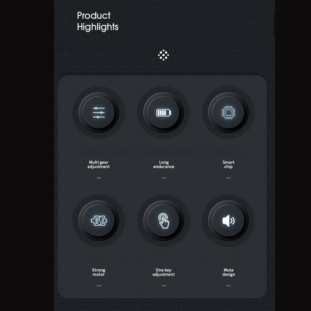 Massagepistol m/6 programmer og 4 Massagehoveder