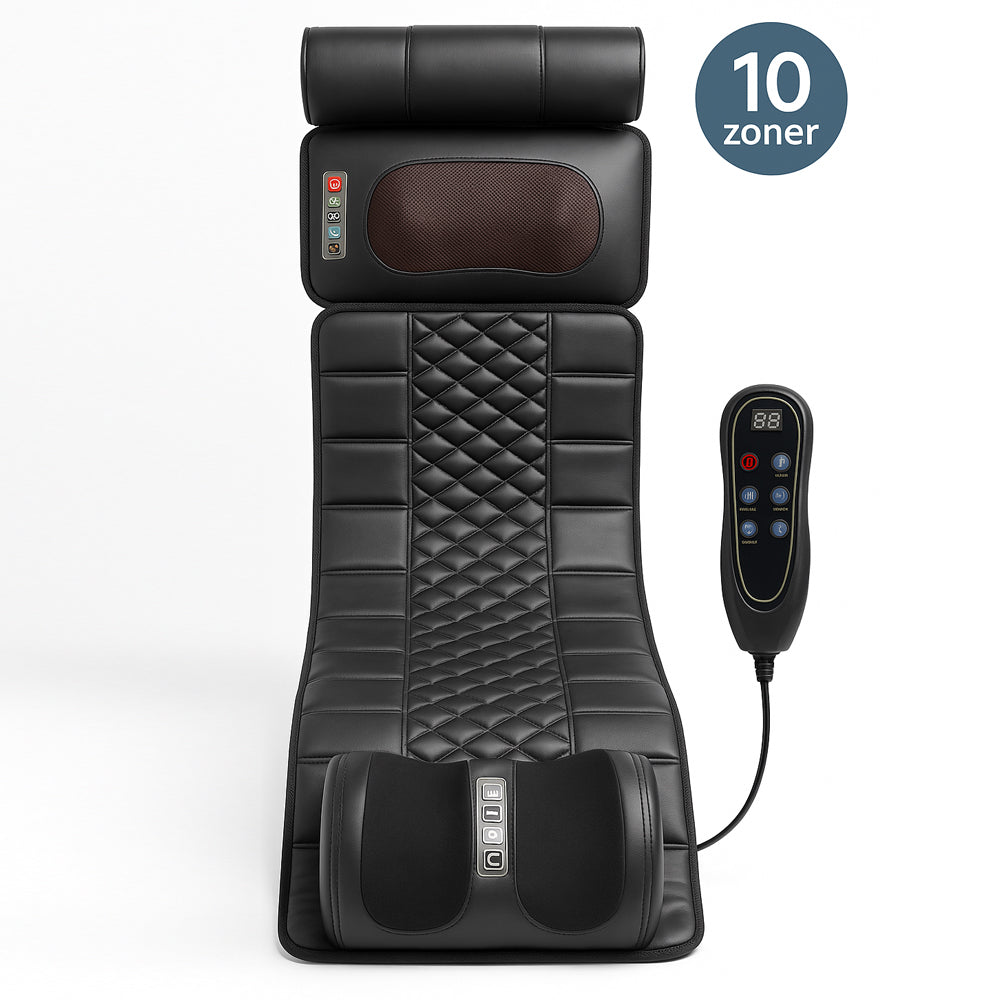 Elektrisk Massagemåtte m/varme og 10 zoner - Total afslapning fra nakke til fødder