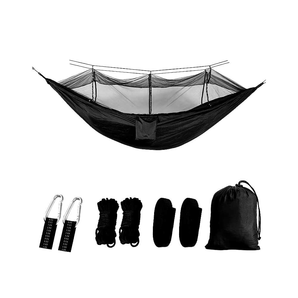 Hængekøje med myggenet (army, orange-grå, pink, grøn eller sort)