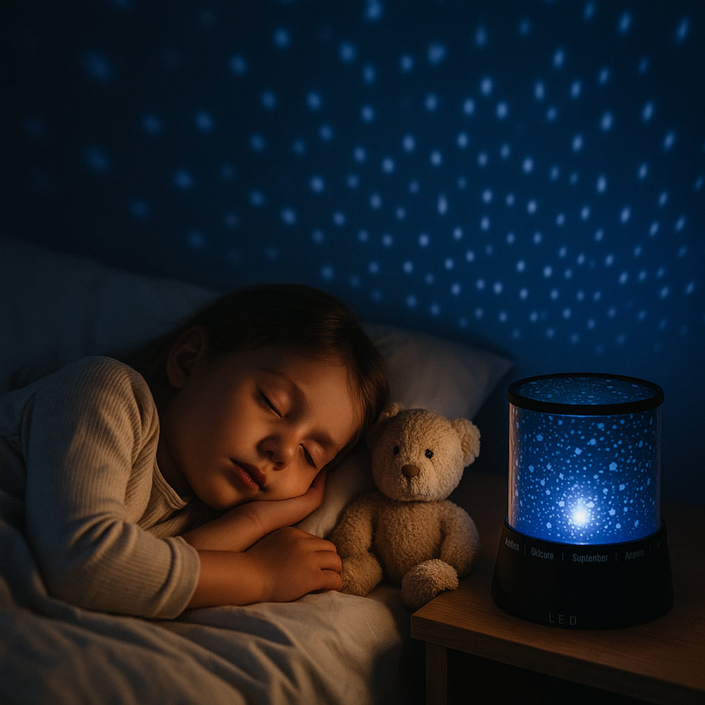 LED natlampe med Stjernehimmel