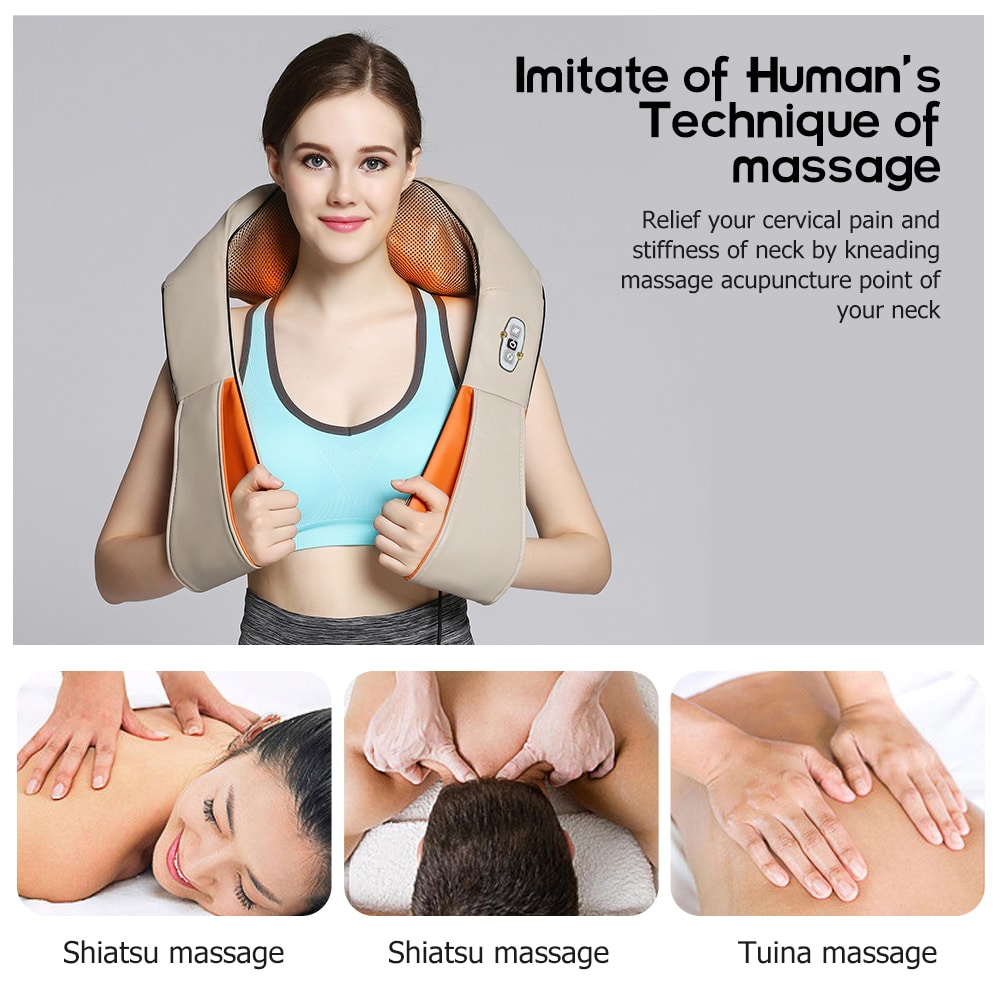 Massage & varmepude til nakke/skulder & ryg (Shiatsu V2)