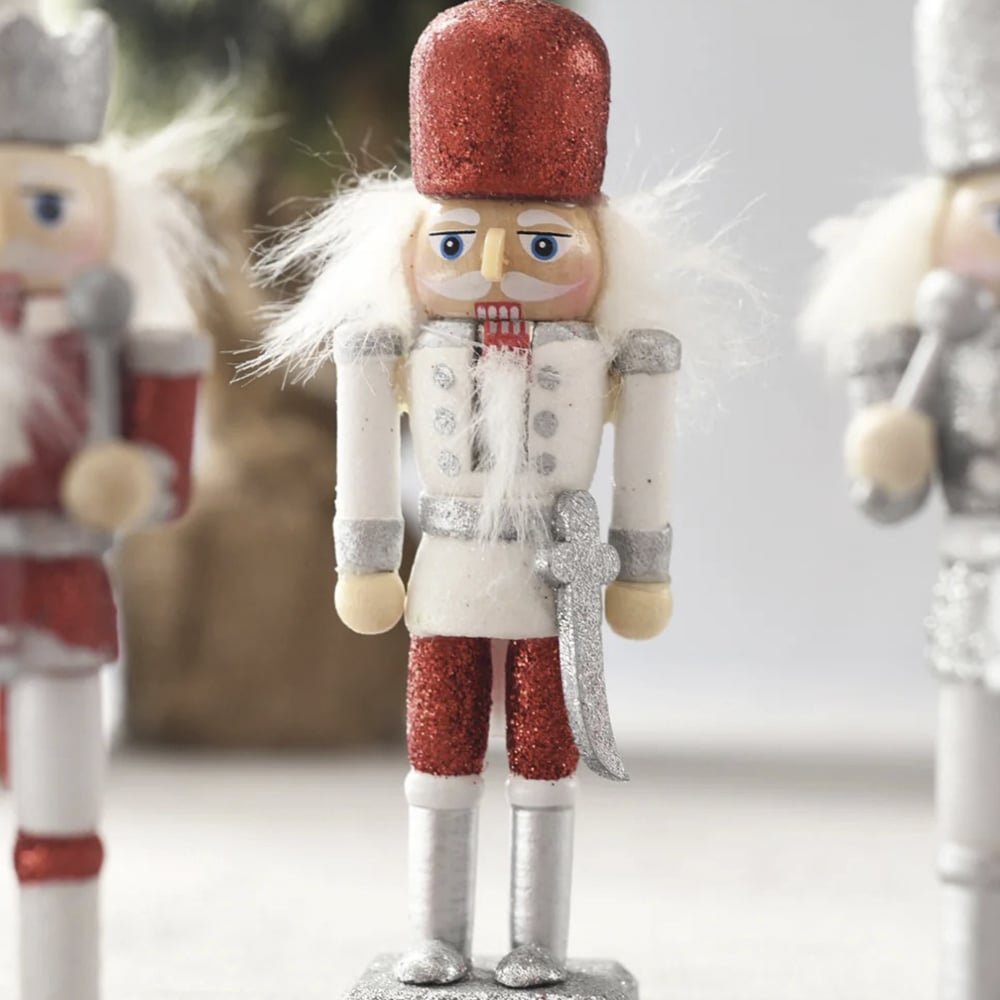 Nøddeknækker figurer i Træ - 12,5 cm, sæt med 5 figurer -