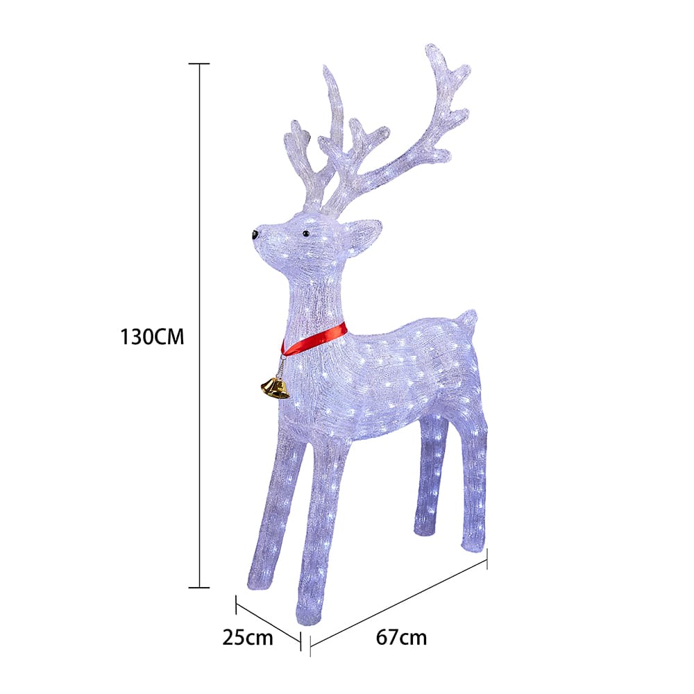 Rensdyr Akryl - højde 130 cm med LED-Lys