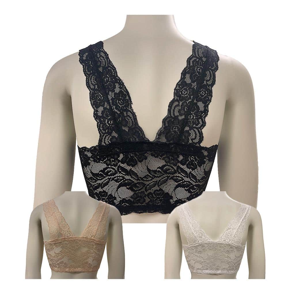 Lace Comfort BH (3 stk. i 3 farver uden bøjle)