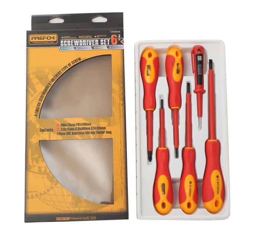 Skruetrækkersæt (6 stk og den ene med voltmeter tester)