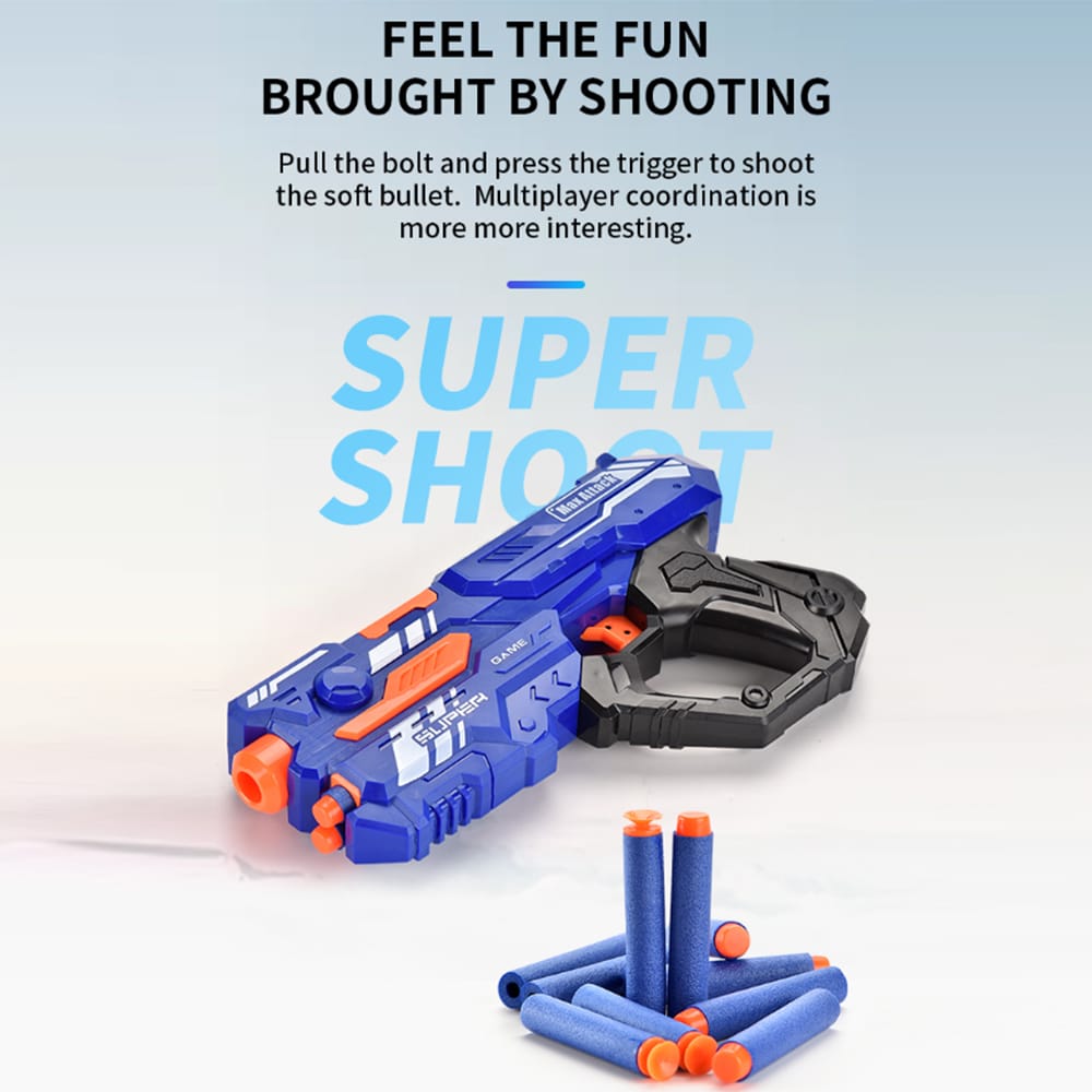 Soft Bullet "Super Shoot" - 4 forskellige, super seje pistoler -
