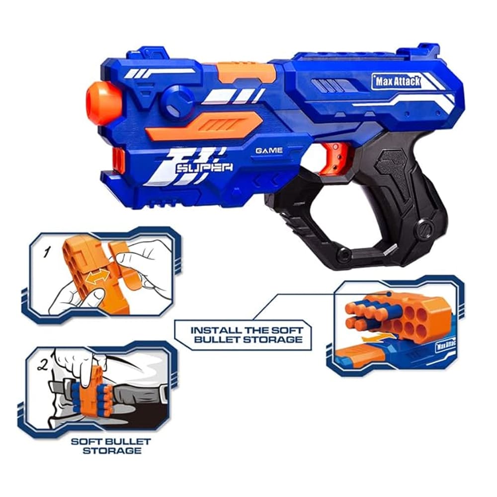 Soft Bullet "Super Shoot" - 4 forskellige, super seje pistoler -