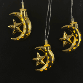 LED-lyskæde m/måne og stjerne (3,5 meter)