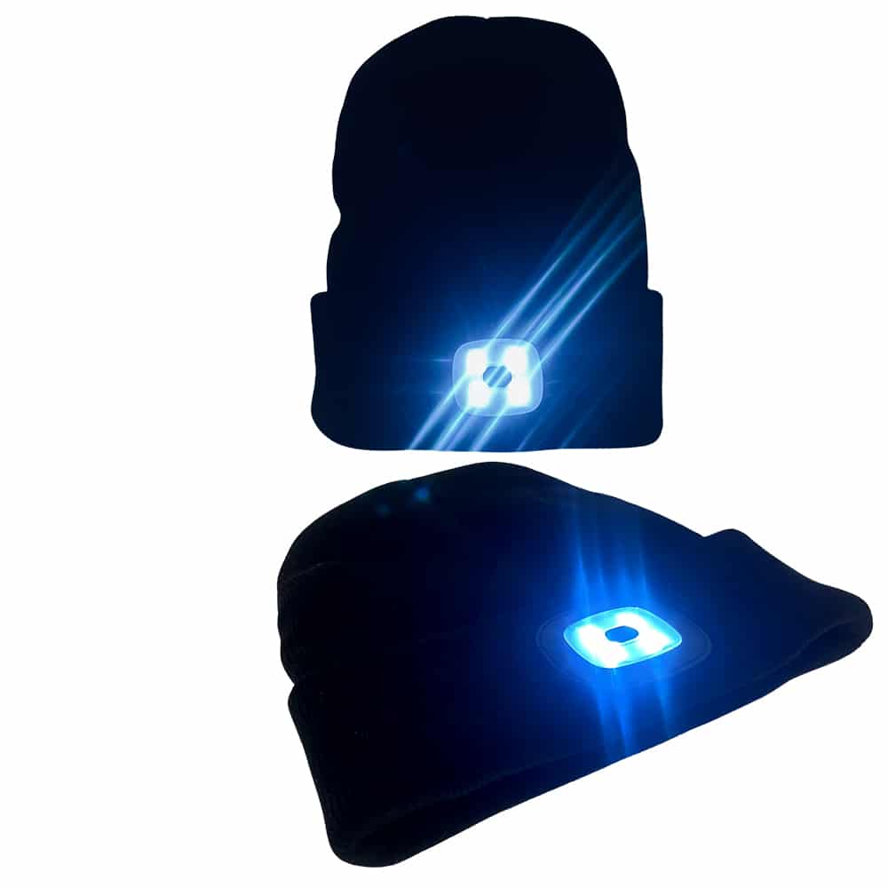 Strikhue m/kraftig LED-lys - Genopladelig - one-size -