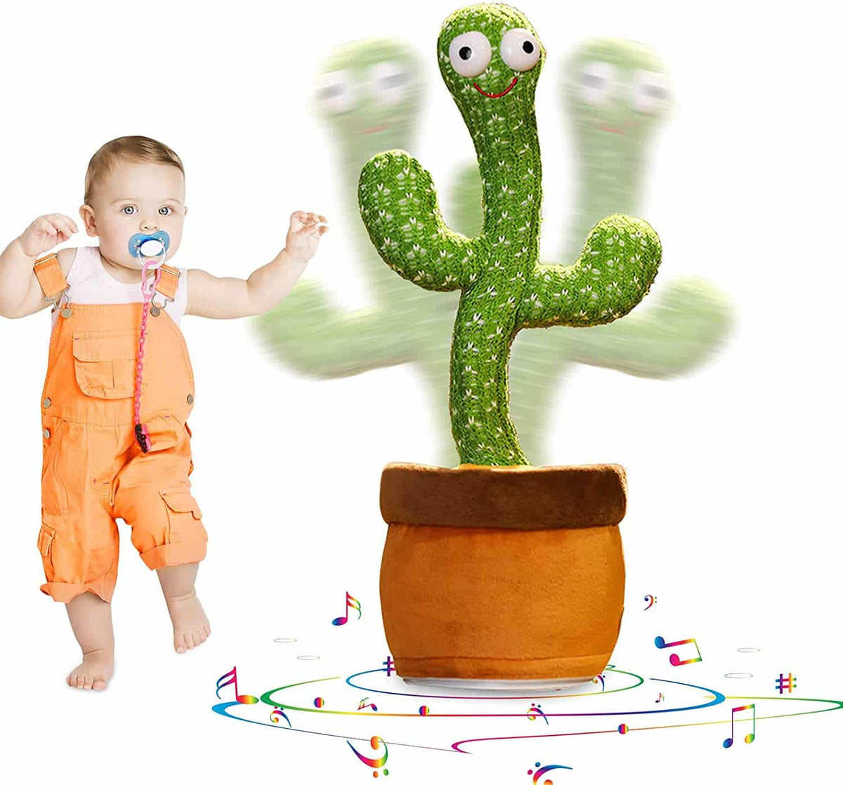 Dansende & Syngende Kaktus m/120 Sange (kan også gentage hvad du siger)