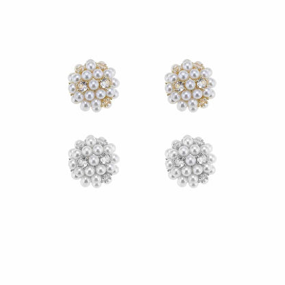 Ørestikker med små perler og sten, guld eller sølv