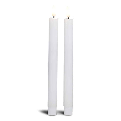 LED kronelys stearin - 2 stk. - 22,2 cm - m/3D flamme - (flere farver)
